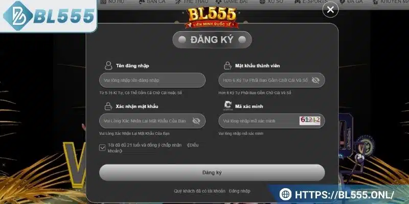 Hướng dẫn đăng ký tại BL555 chi tiết